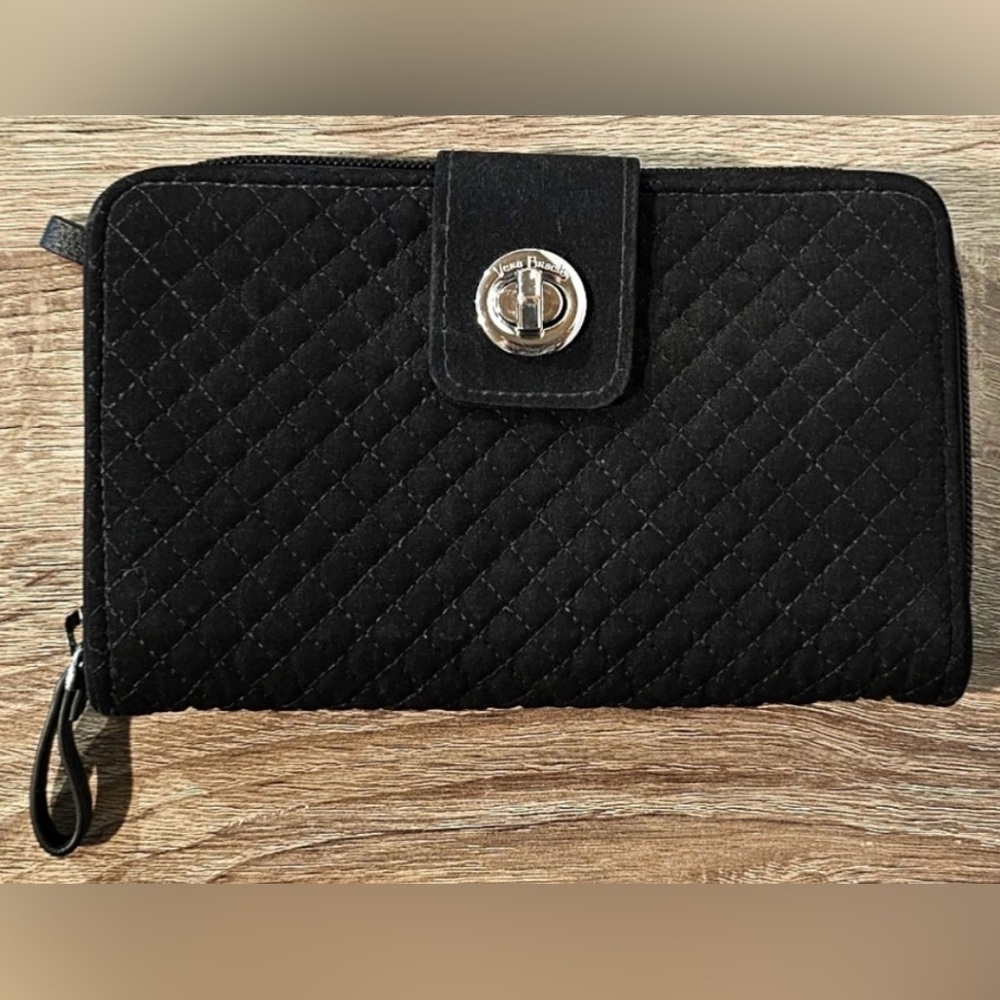 Vera Bradley Women's Microfiber Turnlock Wallet with RFID Protection